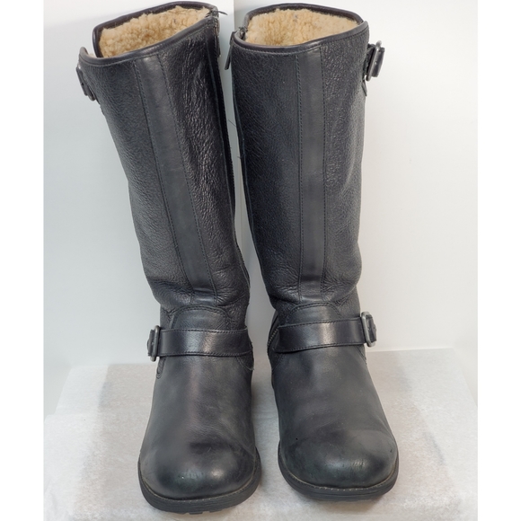 UGG black leather boots - Picture 2 of 16